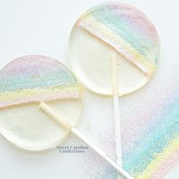 Pastell Regenbogen Lutscher, Gastgeschenke, Bonbons Bonbon Lollipop, Sparkle Gastgeschenke 4Er Set von SweetCarolineConfect