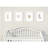 4Er Set Wandbild - Safari Kinderzimmer Baby Tiere Prints Dekor Shower Geschenk Elefant Wandkunst Süße Wangen 4Er Set Wandbild - Safari Kinderzimmer Baby Tiere Prints Dekor Shower Geschenk Elefant Wandkunst Süße Wangen von SweetCheeksImages
