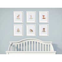 6Er Set Kinderzimmer Drucke - Baby Tiere Prints Wandkunst Waldtiere von SweetCheeksImages