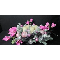 Handgefertigtes Adventsgesteck Mit 4 Kerzen, Adventsgesteck, Weihnachtsdekoration, Tischdeko, Weihnachtsgesteck, Adventskranz, Winterdeko von SweetDesignValentina