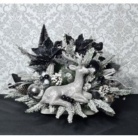Weihnachtsgesteck, Advent, Adventsgesteck, Wintergesteck, Weihnachtskranz Mit Hirsch, Wintermärchen, Adventsgesteck Adventskranz von SweetDesignValentina