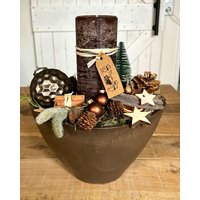 Adventsgesteck Braun Naturmaterialien Kerzen, Haltbar, Weihnachtsdeko, Adventskränze, Adventsdeko, Kerze Sternr Adventsgesteck Braun Naturmaterialien Kerzen, Haltbar, Weihnachtsdeko, Adventskränze, Adventsdeko, Kerze Sternr von SweetDreamHomeDesign