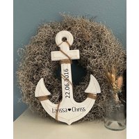 Hochzeitsgeschenk Anker in Weiß Individuell Außergewöhnliche Und Personalisiert Mit Namen Datum von SweetDreamHomeDesign