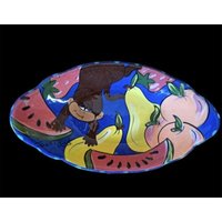 Handbemalte Schmuckschale Keramikschale Affenschale Costa-Rica-Keramik Künstler Signierte Keramik Vintage Cartoon Bowl Dekorative Schale von SweetEmmaLous