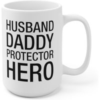 Ehemann Papa Beschützer Held Kaffeetasse | Mikrowellen - Und Spülmaschinenfester Keramikbecher Christlicher von SweetHoldings