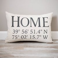 Breitengrad Längengrad Kissen | Personalisierte Housewarming Geschenk House Warming Neues Haus Unser Erstes Zuhause Abschied von SweetHooligansDesign