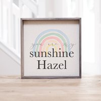 Regenbogen You Are My Sunshine Baby Namensschild | Personalisierte Geschenk Kinderzimmer Dekor Für Neue Mutter Zeichen von SweetHooligansDesign