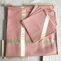 Vintage 50Er Jahre Paragon Pink Leinen Tischdecke & Servietten Set von SweetLittleVillage