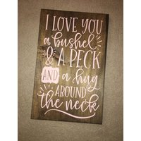 I Love You A Bushel & Peck Valentinstagsschild - Valentinstagsdekoration Valentinstagsschild-Hug-Boy Oder Mädchen-Kinderzimmer von SweetLoveBlooms