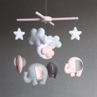 Baby Mobile, Elefanten Mädchen Rosa Krippe Kinderzimmer Mobile Baby Mobile, Elefanten Mädchen Rosa Krippe Kinderzimmer Mobile von SweetMobiles
