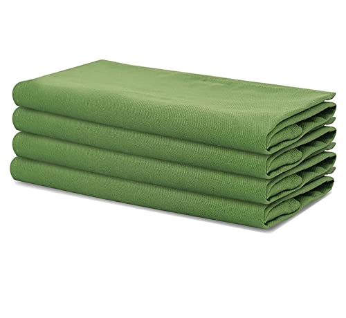 Sweet Needle – Packung mit 4 übergroßen Servietten aus 100% Baumwolle, 45 cm x 45 cm, Grün – Schwerer Stoff für den täglichen Gebrauch mit auf Gehrung geschnittenen Ecken von SweetNeedle