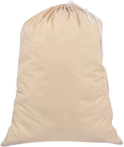 Sweet Needle extra großen Wäschespeicher-Einkaufstüten, 71 x 91 cm (28 x 36 Zoll) 75 l - 100% Baumwolle, sehr langlebig, Zugschnur mit Kabelverschluss, Maschinenwäsche und wiederverw von Sweet Needle