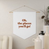 Oh The Places You'll Go Wand Wimpel Leinwand Banner Flagge Boho Kinderzimmer Dekor Spielzimmer Wandbehang Wanddeko Neues Baby Geschenk von SweetPeaGang