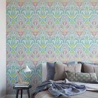 Abnehmbare Tapete Blau Damask G206-27 von SweetPeaWallDesign