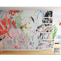 Arbeiten Künstler Splatter Abstrakte Wandbild Entfernbare Tapete M4231B von SweetPeaWallDesign