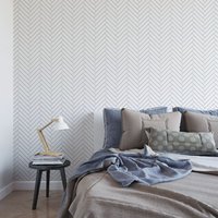 Dünne Linie Fischgrät-Tapete Neutral Skandi Schälen Und Aufkleben von SweetPeaWallDesign