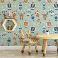 Freundliche Roboter Kindertapete/Süße Selbstklebende Tapete K121-27 Freundliche Roboter Kindertapete/Süße Selbstklebende Tapete K121-27 von SweetPeaWallDesign