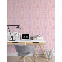 Pink Ikat Pinselstriche Ablösbare Tapete | Peel & Stick Oder Traditionell von SweetPeaWallDesign