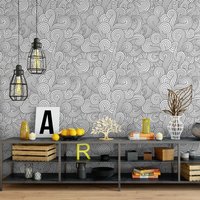 Swirl Pattern & Vielseitiges Hauptwanddekor Abnehmbare Tapete, Einzigartig Entworfener Peel Stick Maximalist Wallpaper von SweetPeaWallDesign
