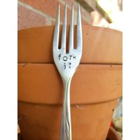 Gabel-Es - Gestempelt Garten Marker Dekor Weihnachtsgeschenk Geschenk Einzigartige Geschenke Gärtner Weihnachtsgeschenk-Idee Silber Gabel-Es - Gestempelt Garten Marker Dekor Weihnachtsgeschenk Geschenk Einzigartige Geschenke Gärtner Weihnachtsgeschenk-Idee Silber von SweetThymeDesign