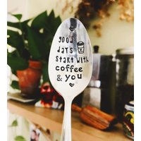 Gute Tage Beginnen Mit Kaffee Und Seid - Kaffeelöffel Gestempelt Silberlöffel Zuckerlöffel But First Coffee von SweetThymeDesign