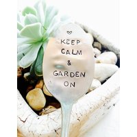 Halten Sie Silber Gestempelt, Löffel, Garten-Marker Ruhe Und Garten Auf, Gärtner Geschenk, Löffel Christmas Stocking Stuffer von SweetThymeDesign