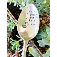 Kaffee Löffel- Gestempelt Teelöffel - Silber Löffel Kaffeelöffel Geschenk Ermutigung Vintage von SweetThymeDesign