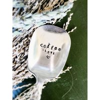 Kaffee Löffel - Gestempelt Teelöffel Silbernen Kaffeelöffel Geschenk Liebe Vintage Silber-Löffel Kaffee Löffel - Gestempelt Teelöffel Silbernen Kaffeelöffel Geschenk Liebe Vintage Silber-Löffel von SweetThymeDesign