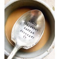 Kaffee Löffel - Gestempelt Teelöffel Silbernen Kaffeelöffel Zwangsstörungen Obsessive Störung Zuckerlöffel Tee Kaffee Löffel - Gestempelt Teelöffel Silbernen Kaffeelöffel Zwangsstörungen Obsessive Störung Zuckerlöffel Tee von SweetThymeDesign