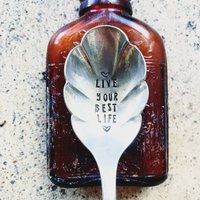 Leben Sie Silberlöffel Gestempelt, Die Besten Leben, Morgen Mantra Rituelle Kaffee Tee Silberlöffel, Freundschaft Geschenk Seele Schwester von SweetThymeDesign