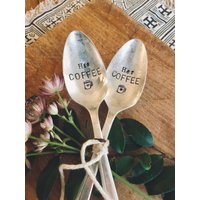 Seinen Kaffee Ihren - Hochzeit Gestempelt Silberlöffel Kaffeelöffel Teelöffel Vintage-Löffel Silbernen Löffel Tee Seinen Kaffee Ihren - Hochzeit Gestempelt Silberlöffel Kaffeelöffel Teelöffel Vintage-Löffel Silbernen Löffel Tee von SweetThymeDesign