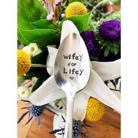 Wifey Für Lifey - Kaffeelöffel Silberner Löffel Valentinstag Geschenk Gestempelt Teelöffel Tee-Liebhaber Mutter von SweetThymeDesign
