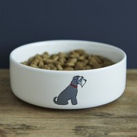 Kleine Graue Schnauzer Keramik Hundefutter/Wasserschale von SweetWilliamLondon