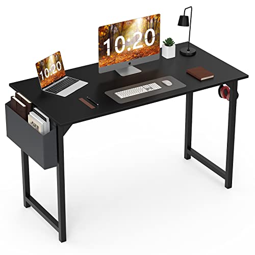 Computertisch Home Office Schreibtisch 119,9 cm Schreibtisch kleiner Raum Schreibtisch Studiertisch Moderner einfacher Stil Arbeitstisch Student Schreibtisch PC-Tisch mit Aufbewahrungstasche von Sweetcrispy