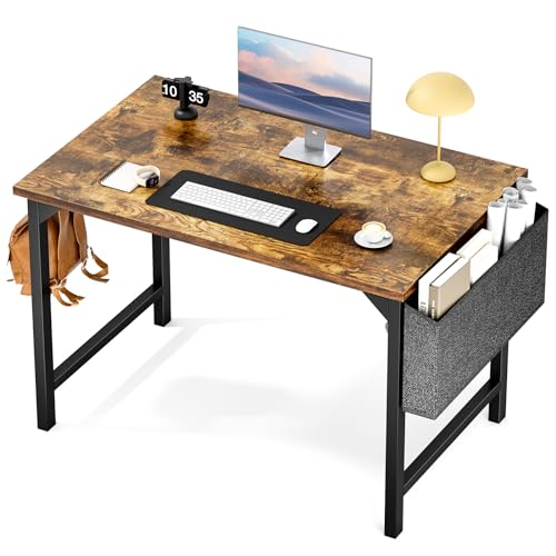 Sweetcrispy Computer Small Office Desk 40 Inch Student Kids Study Writing Work mit Kopfhörerhaken & Aufbewahrungstasche Modern Simple PC Home Bedroom Table, Rustic Brown Sweetcrispy Computer Small Office Desk 40 Inch Student Kids Study Writing Work mit Kopfhörerhaken & Aufbewahrungstasche Modern Simple PC Home Bedroom Table, Rustic Brown von Sweetcrispy