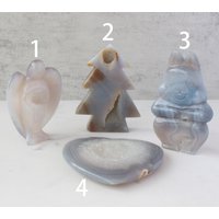 Druzy Achat Engel Schnitzerei, Natürliche Weihnachtsbaum Kaninchen Herz Handgefertigt Druzy Achat Engel Schnitzerei, Natürliche Weihnachtsbaum Kaninchen Herz Handgefertigt von SweetieeDesigns
