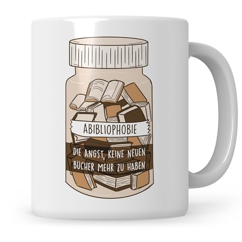 Abibliophobie Die Angst Keine Neuen Bücher Mehr Zu Haben Tasse, Leseratte Bücherwurm Kaffeetasse, Buchliebhaber Becher Leser Leserin Kaffeetasse von Sweetify