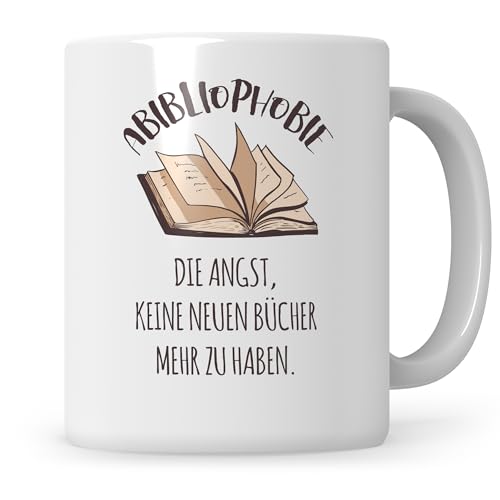 Abibliophobie Tasse Die Angst Keine Neuen Bücher Mehr Zu Haben, Leseratte Bücherwurm Kaffeetasse, Buchliebhaber Becher Leser Leserin Kaffeetasse von Sweetify