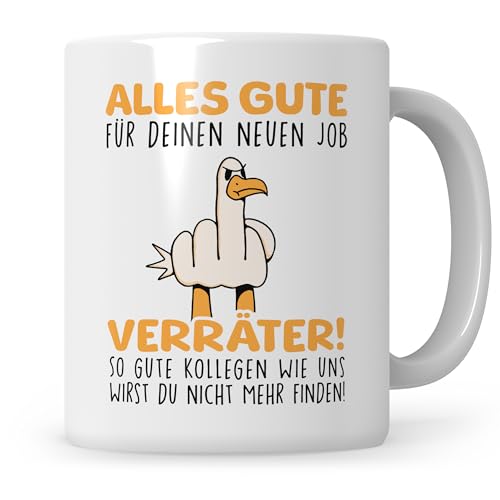 Alles Gute für deinen neuen Job Verräter Tasse Abschiedsgeschenk Jobwechsel Geschenk Kollegin Kollege Spruch Abschied Neuer Job Kündigung Abschiedstasse von Sweetify