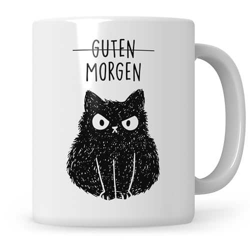 Guten Morgen Katze Tasse, Katzenmama Geschenk Katzenpapa, Katzenliebhaber Kaffeetasse Morgenmuffel von Sweetify