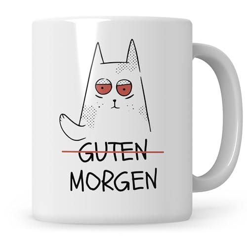 Guten Morgen Katze Tasse, Katzenmama Geschenk Katzenpapa, für Katzenliebhaber Kaffeetasse von Sweetify