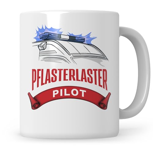 Sweetify Pflasteraster Pilot Sanitäter Tasse Rettungswagen Rettungsdienst Rettungssanitäter Notfallsanitäter Krankenwagen Geschenk Lustige Tasse von Sweetify