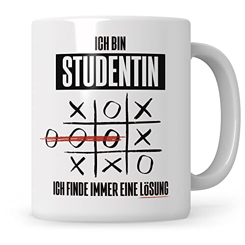 Sweetify Studentin Tasse, Geschenke für Studentinnen, Erstsemester, Geschenkidee Becher, Kaffeetasse Ich bin Studentin, ich finde immer eine Lösung von Sweetify