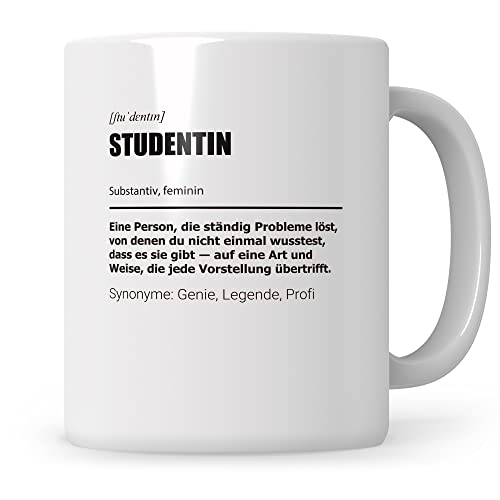 Sweetify Studentin Tasse, Geschenke für Studentinnen, Erstsemester, Geschenkidee Becher, Kaffeetasse Studentin Universität Kaffeebecher von Sweetify