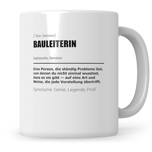 Sweetify Bauleiterin Tasse Geschenk Hausbau Bauherrin Baubeginn Baustelle Geschenkidee von Sweetify