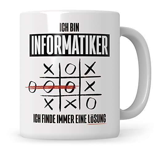 Sweetify Informatiker Geschenk Kaffeebecher Informatik IT Admin Kaffeetasse Programmierer Spruch Ich bin Informatiker Geschenkidee Administrator Systemadministrator Nerd von Sweetify