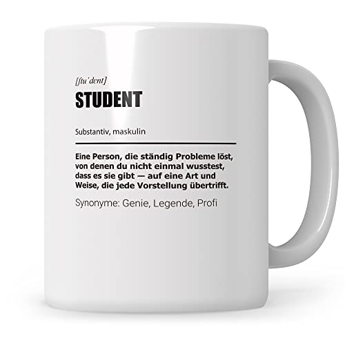 Sweetify Student Tasse, Geschenke für Studenten, Erstsemester, Geschenkidee Becher, Kaffeetasse Student Universität Kaffeebecher von Sweetify