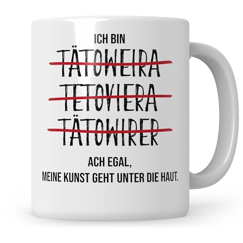 Sweetify Tätowierer Tasse Ich bin Tätowierer Kaffetasse Tattoo von Sweetify