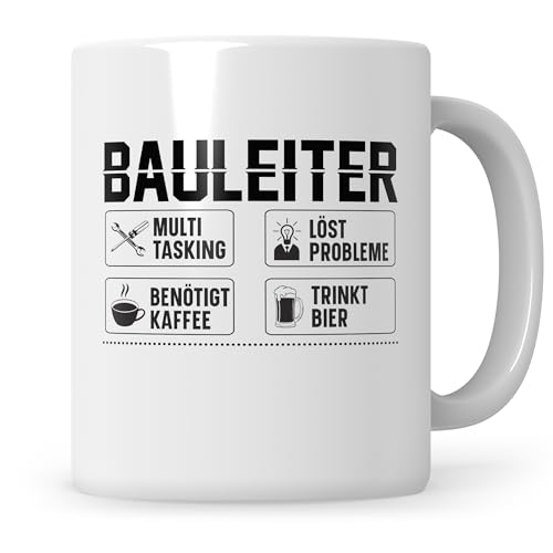 Sweetify Tasse Bauleiter löst Probleme Hausbau Eigenheim Bauarbeiter Bauherr Geschenk Baustelle Geschenkidee Bauleiter von Sweetify