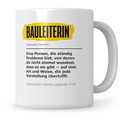 Sweetify Tasse Bauleiterin Geschenk Hausbau Bauherrin Baubeginn Baustelle Geschenkidee von Sweetify